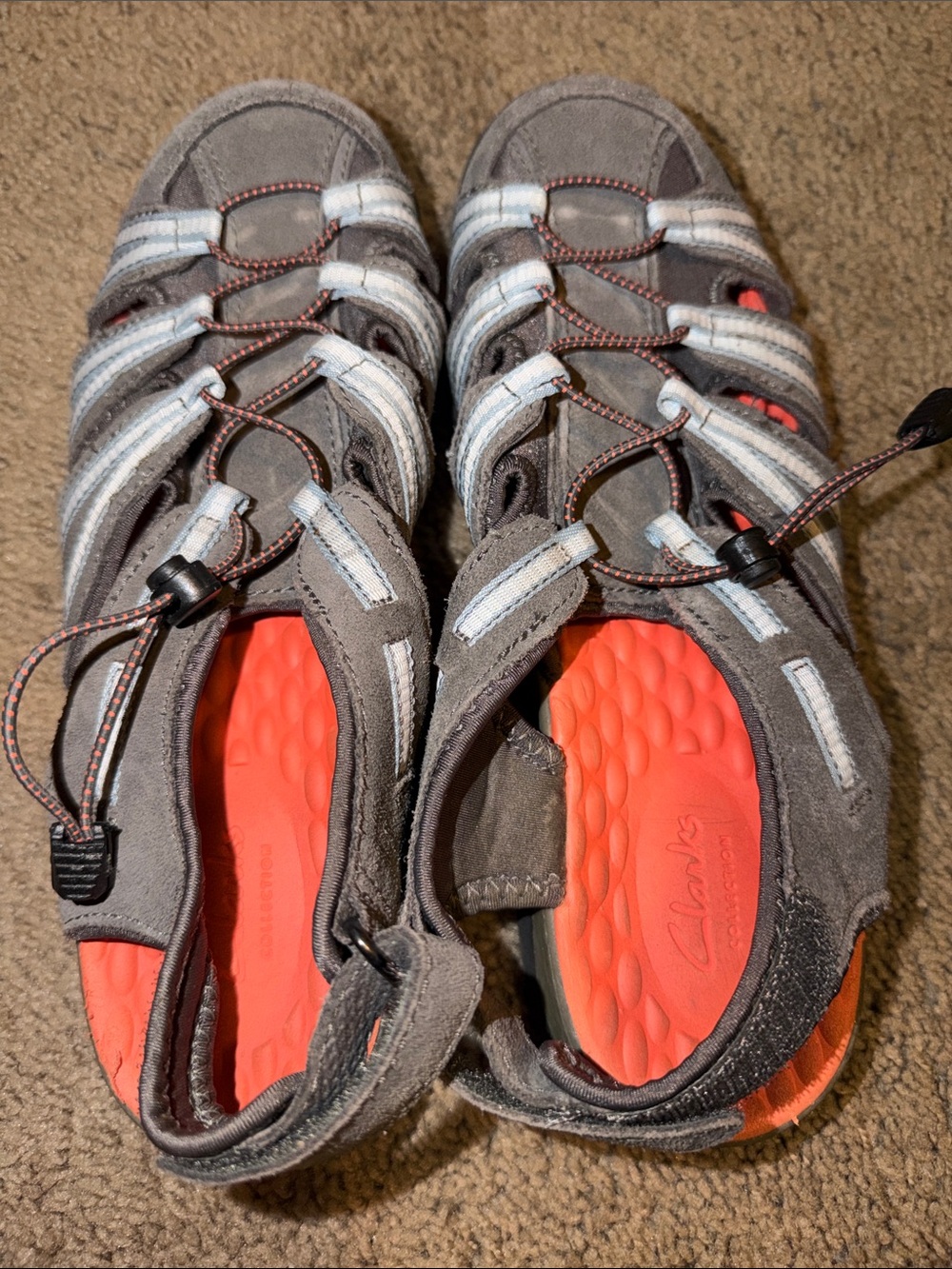 Clarks ladies size 10 adjustable strap, hiking water shoes